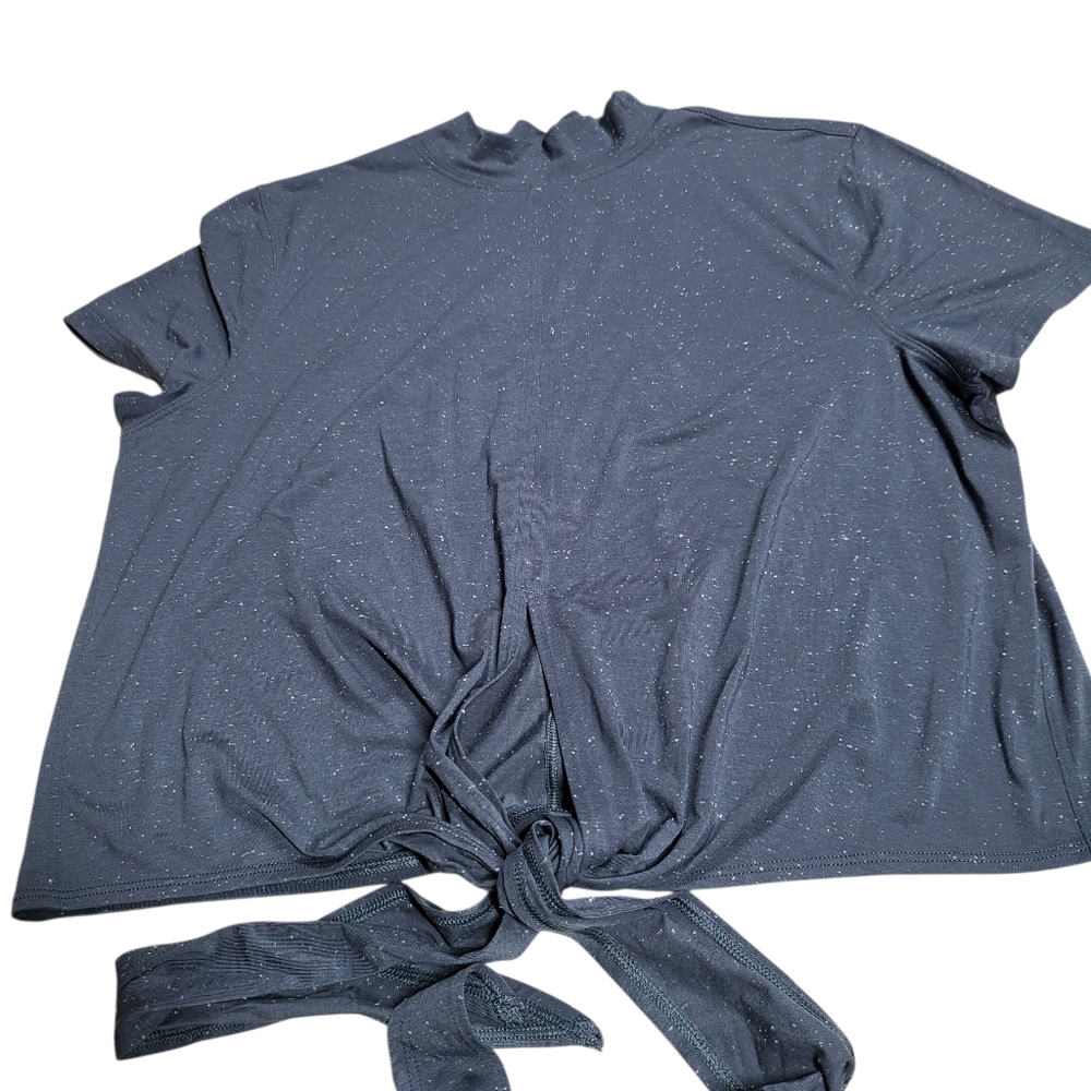 Lululemon Time to Restore Mock Neck Short SleeveIron Blue / White - Picture 10 of 12